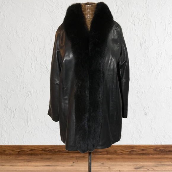 Vintage Leather & Rabbit Coat. - Picture 3 of 17